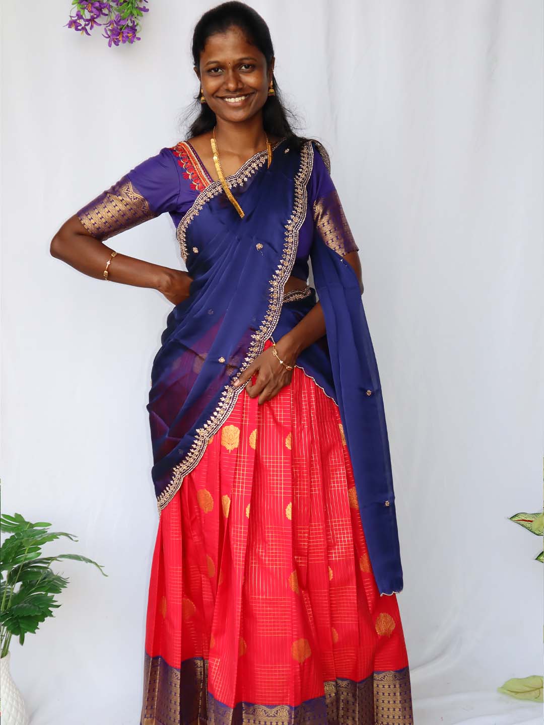 Neela Sindoor Half Saree Set