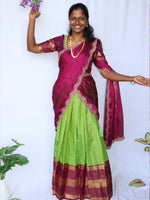 Patchai Kili Half Saree set