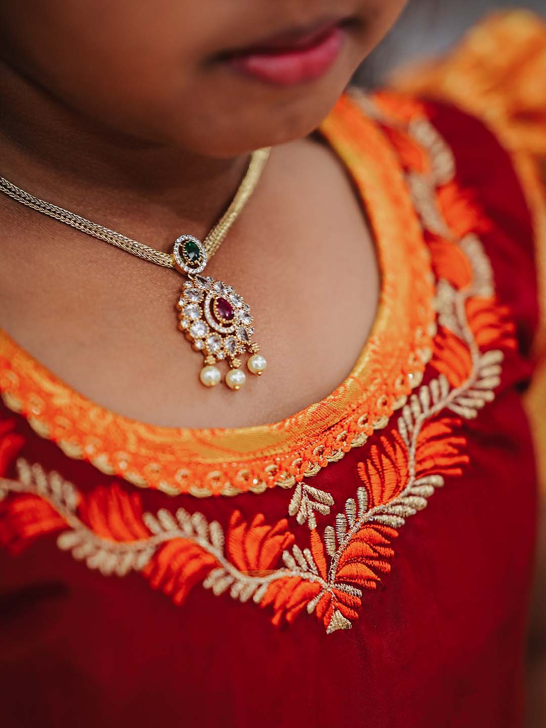 Manjal Sevvanthi Festive Pavadai Set