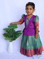 Oodha Mayil Designer Pavadai Set