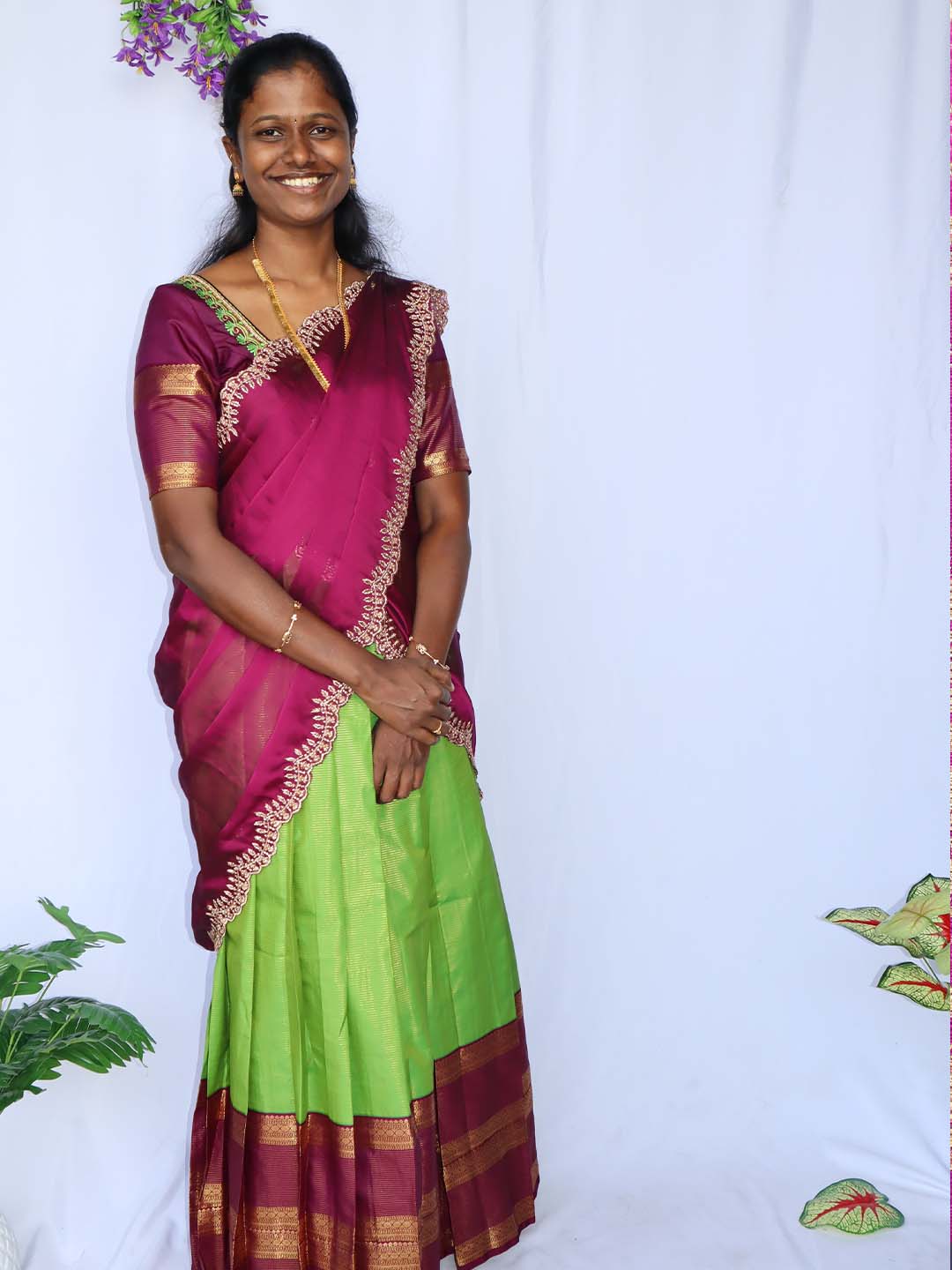 Patchai Kili Half Saree set