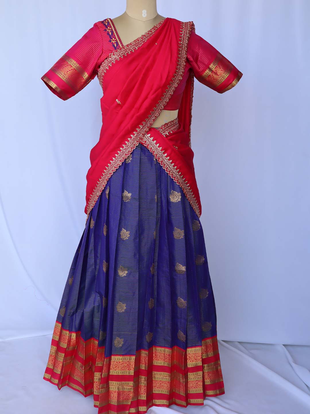 Rani Neelam Half Saree Set