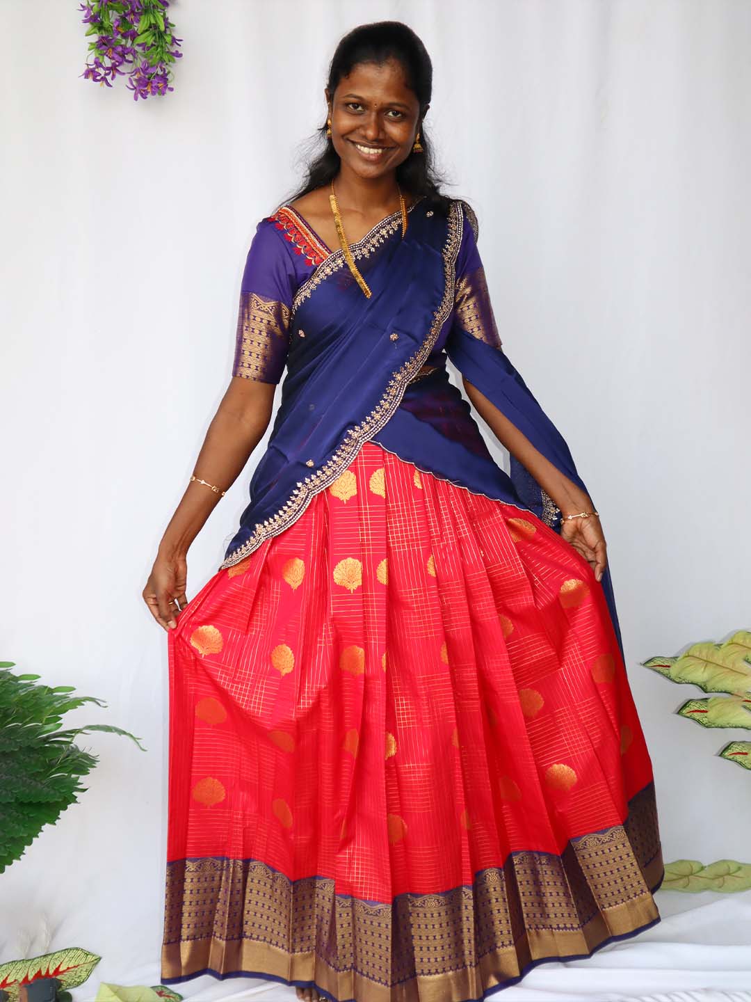 Neela Sindoor Half Saree Set
