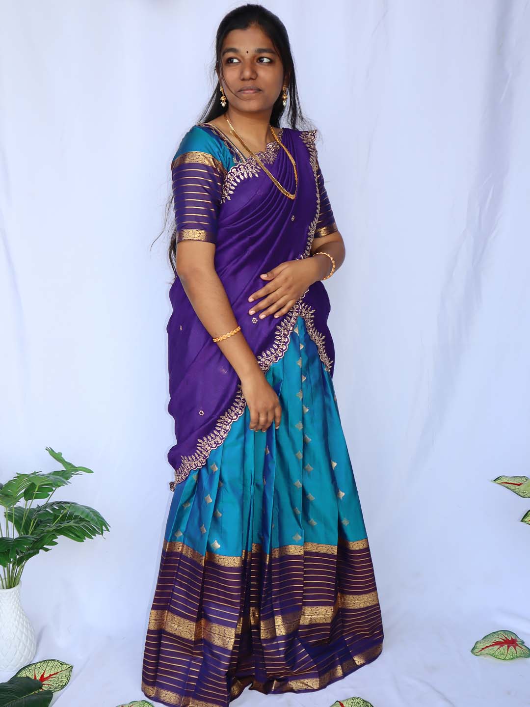 Azhagu Mayil Half Saree set