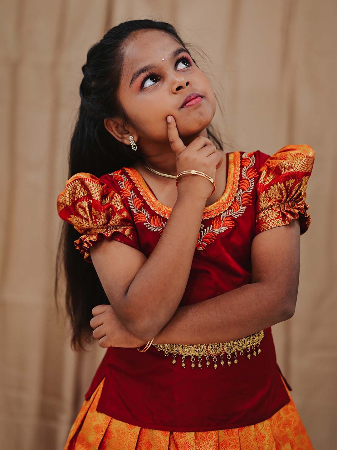 Manjal Sevvanthi Festive Pavadai Set