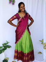 Patchai Kili Half Saree set