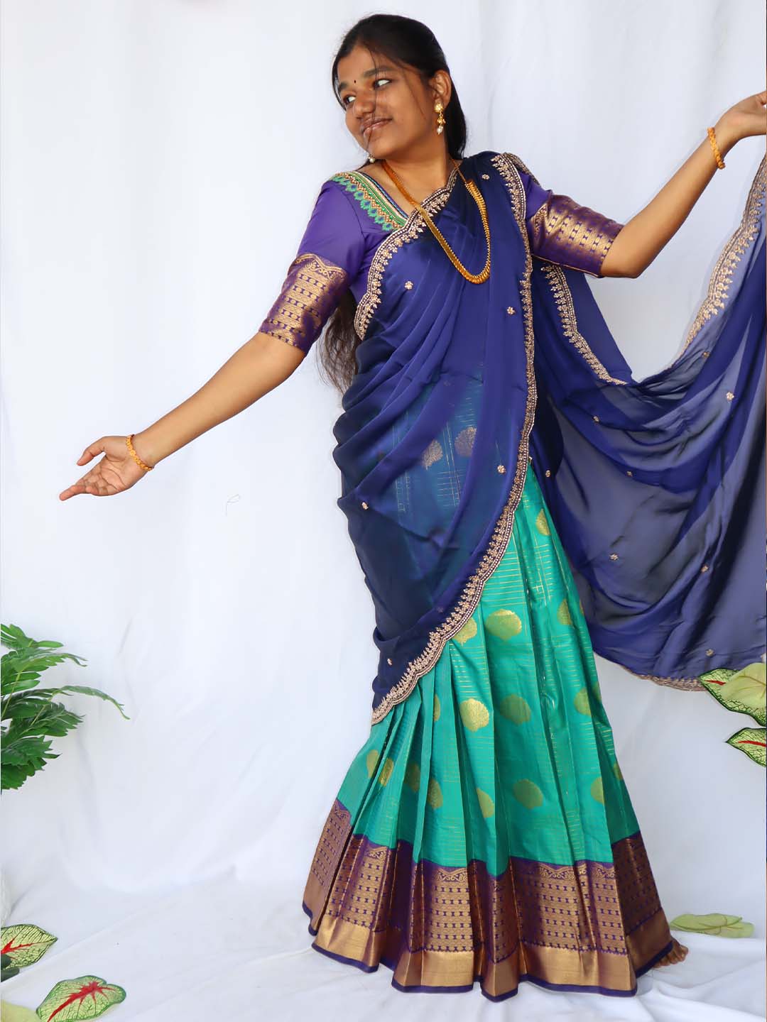 Mayura Neelam Half Saree Set