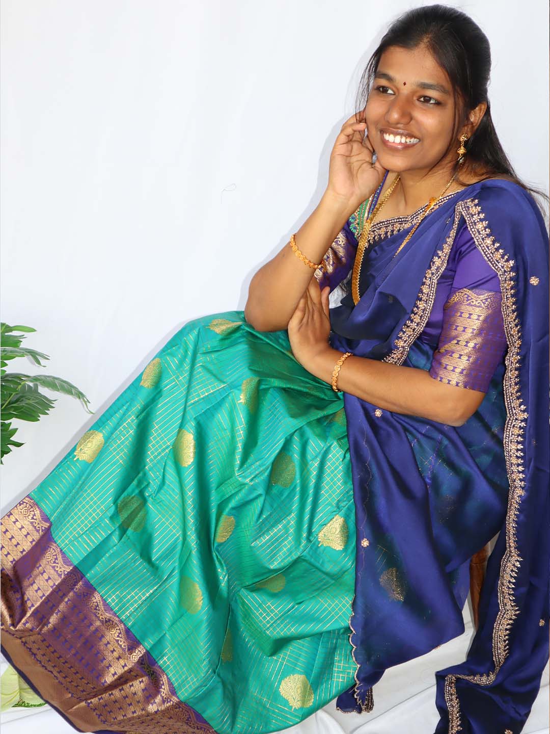 Mayura Neelam Half Saree Set