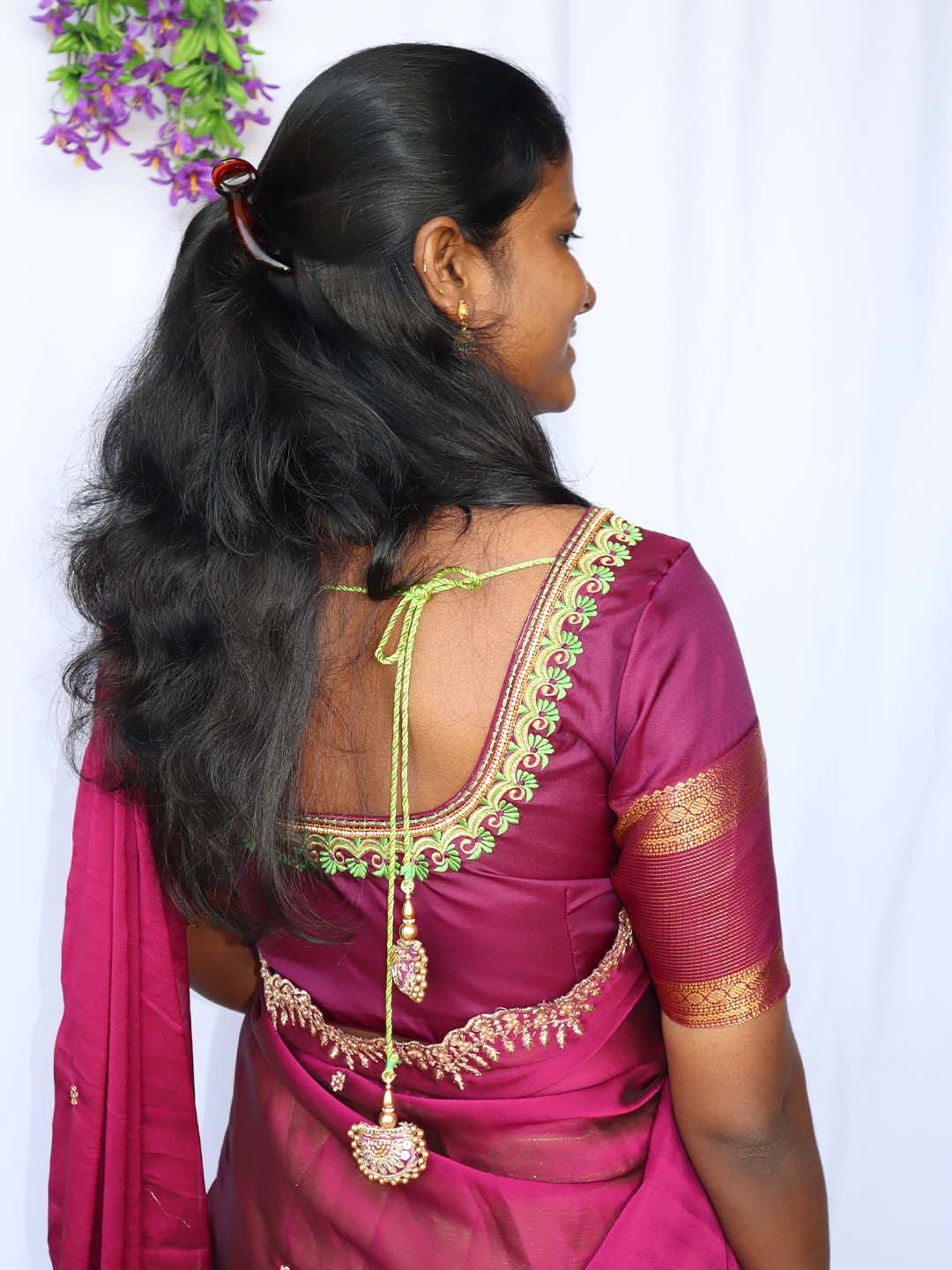 Patchai Kili Half Saree set