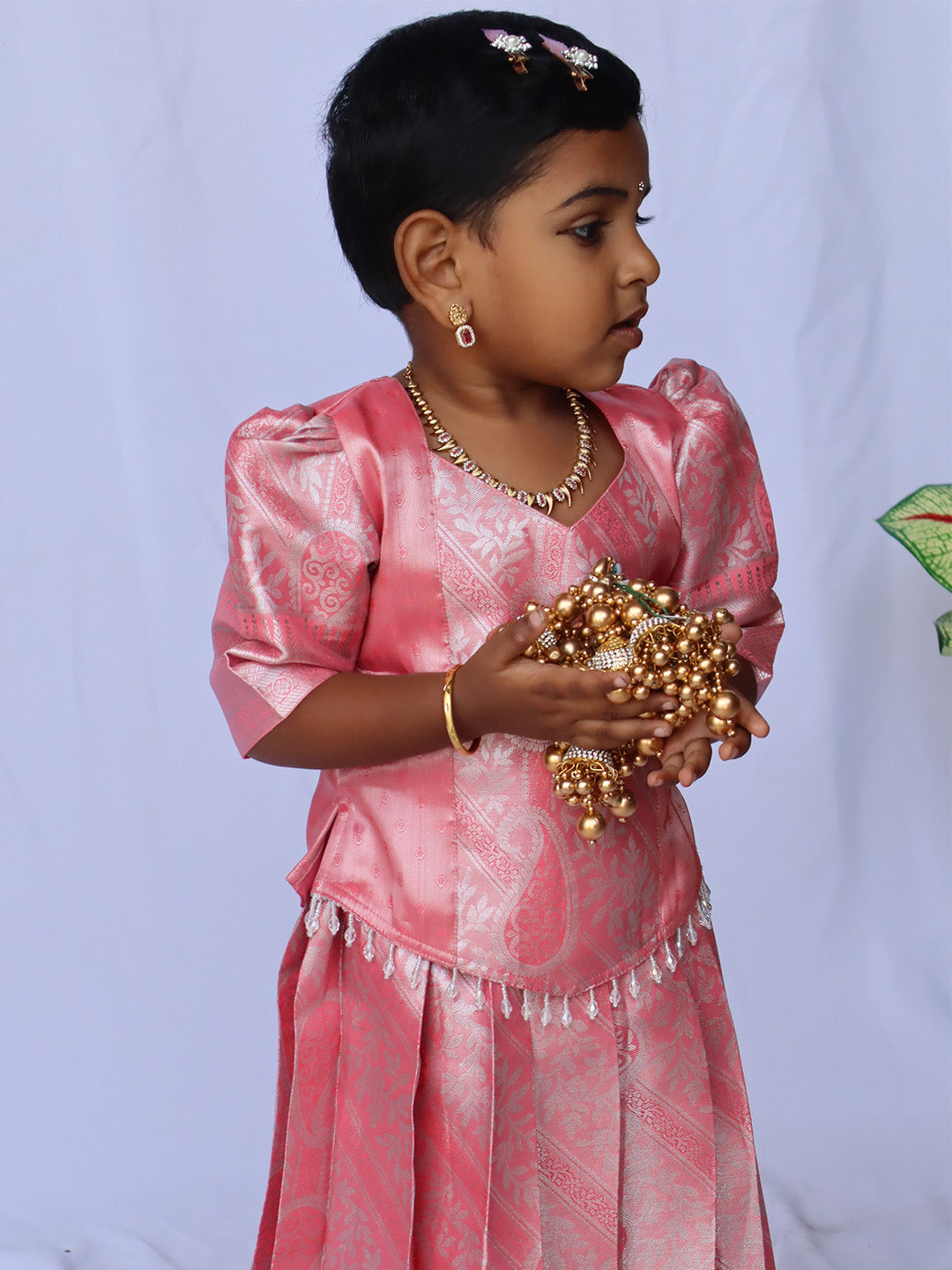 Poo Vizhi Royal Tissue Pavadai Set
